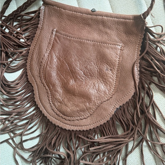 Brown Fringe Leather Boho Bag - Picture 5 of 7
